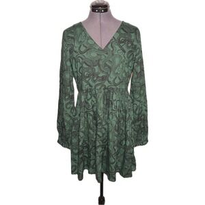Disturbia Snake Print Dress Green Gothic Witchy Alt Mini 38-34-50 Size 8